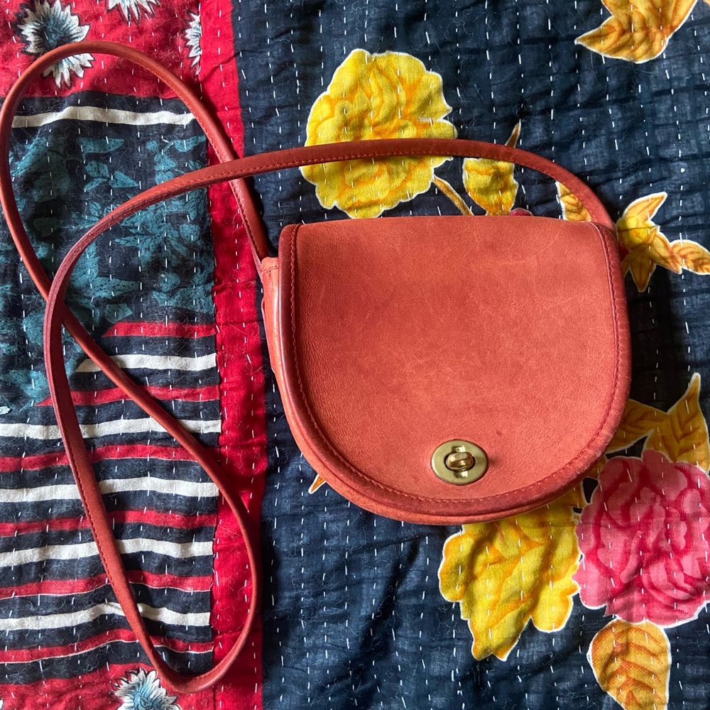 Super cute Vintage Coach mini purse in a lovely Burnt Red Sienna color